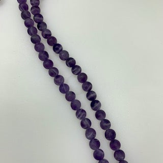 8mm Dogtooth Amethyst - Frosted Round