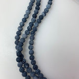 8mm Cracked Agate - Black - Frosted Round