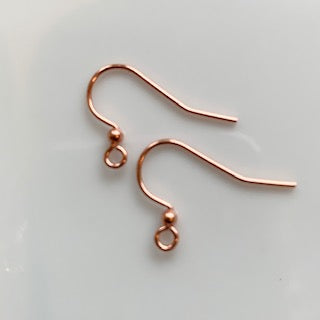 Ear Wire - Fish hook with ball - Copper
