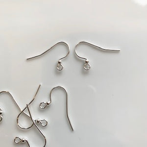 Ear Wire - Fish Hook with ball - Silver plate
