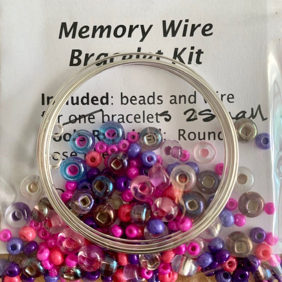 Children's Memory Wire kit - Pink/Purple/Blue