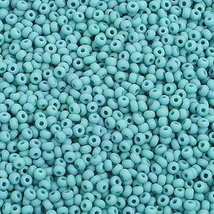 Czech Seed Beads 10/0 Opaque Turquoise Matte