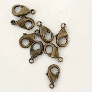 12mm Lobster Claw - Antique Brass Colour
