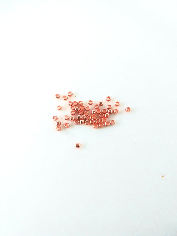 Crimp Bead   2.0mm    Bright Copper colour