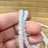 6mm White Jade - Semi Translucent - Polished Round