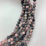 6mm Rhodonite - Frosted Round