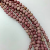 6mm Rhodonite - Frosted Round
