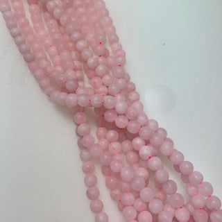 6mm Rose Quartz - Frosted Round