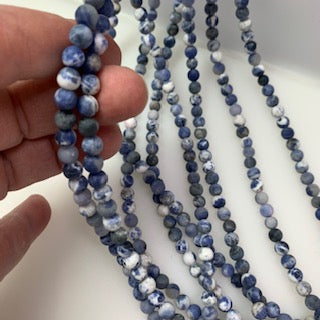 6mm Sodalite - Frosted Round