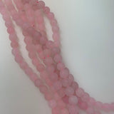8mm Rose Quartz - Frosted Round