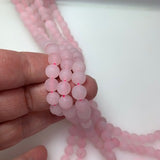 8mm Rose Quartz - Frosted Round