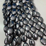 20 x 15mm Haematite - Flat Oval