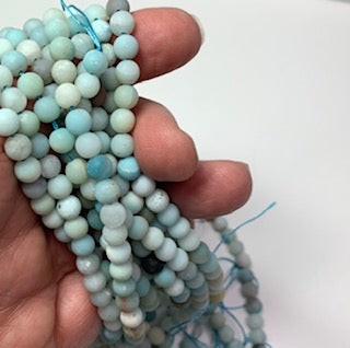 6mm Round Frosted Amazonite