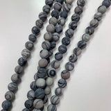 6mm Frosted Zebra Jasper - Round