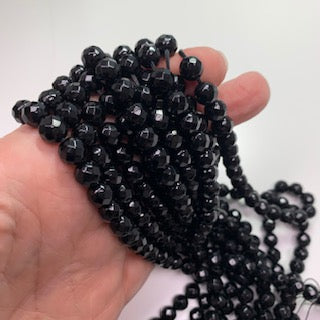 8mm Black Onyx - Facetted Round
