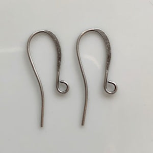 Ear Wire - Fish Hook - Antique Silver Plate
