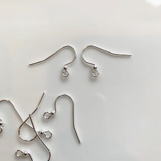 Ear Wire - Fish Hook with ball - Silver plate