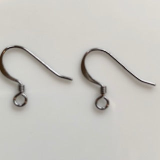 Ear Wire - Fish hook with coil- Black