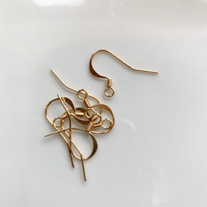 Ear Wire - Fish Hook with coil - Gold plated