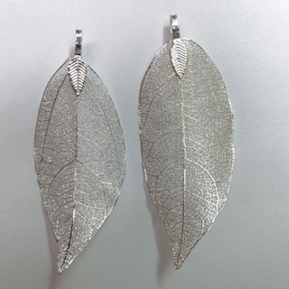 Electroplated Natural Leaf - Dark Silver Tone