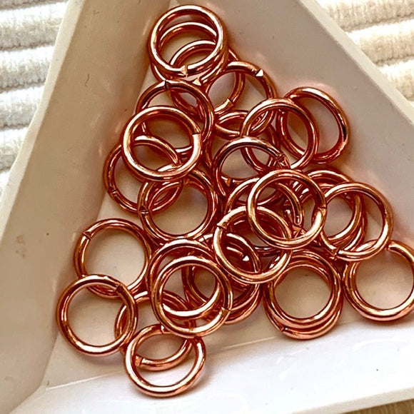 JR1035  Jump ring - 9mm OD, 16 gauge open ring Bright Copper plated