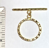 Toggle Clasp - Large Hammered round toggle clasp